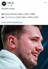 Luka Doncic, in his first game,...