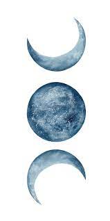 Blue Moon Phases Watercolor Mini Art Print By Kris Kivu Without Stand 3 X 4 Watercolor Moon Moon Painting Moon Art