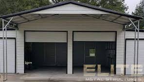 27 Partially Enclosed Carport With Lean To Elite Metal Structures Metal Garage Buildings Metal Garages Modern Garage