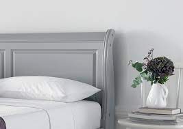 louie wooden sleigh bed grey grey painted bed grey bed frame grey bedding