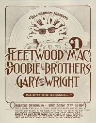 Shop affordable wall art to hang in dorms, bedrooms, offices, or anywhere blank walls aren't welcome. Fleetwood Mac Vintage Concert Poster From Oakland Coliseum Stadium May 7 1977 At Wolfgang S