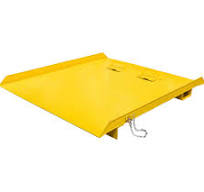 84" x 96" Shipping Container Ramp with Fold-Down Loop Flips, Safety Chain &  Eye Hook w/ Safety Latch - 15,000 lbs Capacity