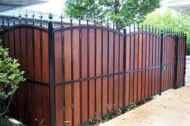 Wood And Wrought Iron Fence Privacy Fence Designs Fence Design Backyard Fences