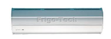 Ambient air is drawn in through a perforated steel mesh at the front of the unit and delivered across the doorway via adjustable outlet lamellas. Air Curtain