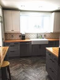 Our Ikea Kitchen Renovation Akurum Base Cabinets In Grey And Lindigo Upper Cabinets Farmhouse Double Sink And Kitchen Remodel Kitchen Renovation Home Kitchens