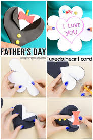 Dads will treasure these cards as they are made with their children's love! Father S Day Tuxedo Heart Card Kids Fathers Day Crafts Fathers Day Crafts Heart Cards