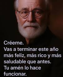 Créeme. Vas a terminar este año más feliz, más rico y más saludable que  antes. Tu amén lo hace funcionar.