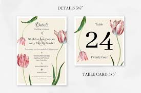 Tulips Wedding Invitation Package Wedding Invitation Packages Diy Printable Wedding Invitations Fun Wedding Invitations