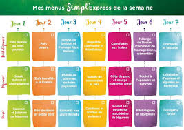 1ere Semaine De Menu Simpl Express Kanisette Menu Minceur Semaine Menu Minceur Menu Regime