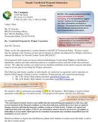 The proposal should be carefully Sample Unsolicited Proposal Submission Cover Letter Pdf Free Download