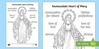Each printable highlights a word that starts. Immaculate Heart Of Mary Coloring Page