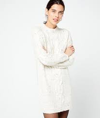Femme long haut haut fente. Robe Pull En Maille Torsadee Lana Xs Ecru Femme Etam From Etam On 21 Buttons