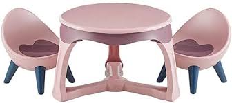 Klsjj Kids Table Chair Set Children Plastic Furniture With 1 Table Amp 2 Chairs For Eat L In 2020 Kids Table Chair Set Game Table And Chairs Kids Table And Chairs