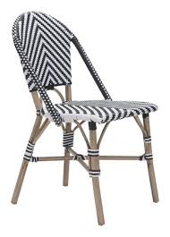 2 Zuo Furniture Paris Vive Black Dining Chairs Dining Chairs Woven Dining Chairs Outdoor Dining Chairs
