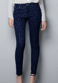Blue Leopard Low Waist Skinny Leggings Animal Print Jeans Jeans Woman Zara Dark Blue Skinny Jeans