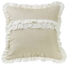 Buy top selling products like wamsutta® vintage double ruffle oblong throw pillow in blush and wamsutta® vintage abigall double ruffle throw pillow in grey. Ruffle Trim And Lace Ruffle Accent Pillow 18x18 Traditional Decorative Pillows By Hiend Accents Houzz