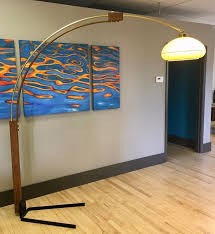 (1) medium base porcelain socket, 75w max (per socket). Arc Lamp In Brass Oak By Nova Lighting Mid Century Floor Lamps For Sale Sweet Modern Akron Oh