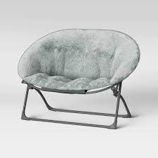 kids faux fur double dish chair gray pillowfort grey chair chair pillow fort
