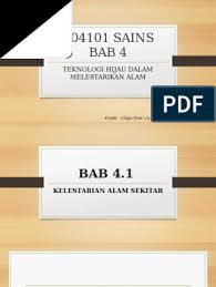 Penggunaan cahaya siang semulajadi untuk menyinari ruang dalam pejabat bagi menggantikan cahaya lampu; A04101 Sains Bab 4 Teknologi Hijau Dalam Melestarikan Alam Pdf