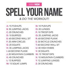 B = bravo, c = charlie, etc.) and the major memory method. Alphabet Exercise Chart Google Search Spell Your Name Workout Fitness Model Diet Spell Your Name