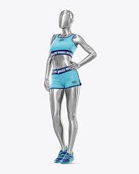 Visualize your design ideas easily with this mockup of women's fitness kit in a front view. Women S Fitness Kit Mockup In Apparel Mockups On Yellow Images Object Mockups