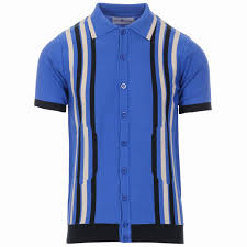 Maybe you would like to learn more about one of these? Shockwave 60s Mod Abstract Stripe Knitted S S Polo Cardigan In Amparo