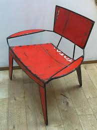 For Sale On 1stdibs Salvaged Metal From A Scarlet Total Oil Drum Welded Into A Joyful And Comfortable Armchair My Goal Is To Chair Metal Chairs Drum Chair