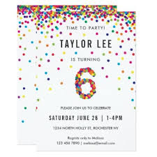 Birthday card invitations free has a variety pictures that united to locate out the most recent birthday card invitations free pictures in here are posted and uploaded by adina porter for your. Rainbow 6th Birthday Party Sixth Birthday Invitation Zazzle Com Confetti Invitation 10th Birthday Invitation Boys 8th Birthday