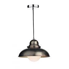The latest industrial style pendant all of our ceiling pendants are delivered free to mainland uk (for orders over £50). Dyn0161 Darilight Dynamo 1 Light Ceiling Light Antique Chrome Pendant