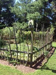 Vegetable Garden With Stick Fencing Awesome At Keeping Deer At Bay Cheap Garden Fencing Fenced Vegetable Garden Garden Fence