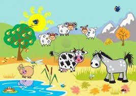 Resultado De Imagen Para Imagenes De Los Elementos De La Naturaleza Para Ninos Farm Cartoon Children Illustration Cartoon Animals