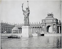Statue of the republic and grand basin, at the 1893 world's columbian exposition. Classicizing Chicago Atlas Athena In Jackson Park