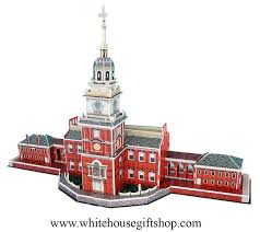 On a portrait of george washington, and the interiors and exteriors of independence hall, philadelphia, pennsylvania. 3d Puzzle Independence Hall Philadelphia Usa Mittel Cubic Fun Gebaude Papiermodelle Apostilla Co