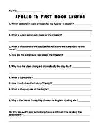 Trick questions are not just beneficial, but fun too! Apollo 11 First Moon Landing By Michael D Cole Comprehension Questions
