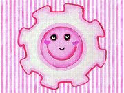 Pink Art Girls Nursery Room Creative Stripes and Smiley Face Pink Gear  Inspiring Imagination by Megan Aroon