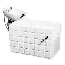 white quilted salon shampoo bowl chair