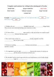 A) correct b) incorrect 3. Healthy Diet Vocabulary Worksheet