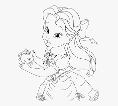 All little girls love playing with paper dolls. Belle Coloring Pages Little Belle Coloring For Kids Baby Princess Belle Coloring Pages Hd Png Download Kindpng