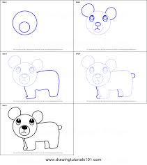How to draw cartoon animals step by step videos. How To Draw A Cartoon Bear Printable Step By Step Drawing Sheet Drawingtutorials101 Com