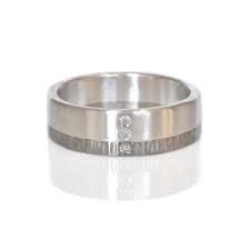 6mm Monochromatic Band in Palladium and Sterling Silver with White Dia - EC Design Jewelry