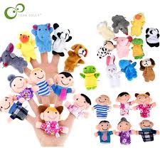 Karikatur wayang, lucu, unik, asli indonesia. 16pcs Lucu Kartun Biologi Keluarga Hewan Jari Wayang Plush Mainan Anak Bayi Membantu Boneka Anak Laki Laki Anak Perempuan Boneka Jari Gyh Boneka Aliexpress