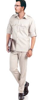 Classic Beige Safari Suit Custom Made By A I Hangrr Designer Suits For Men Suits Men Business Mens Suits