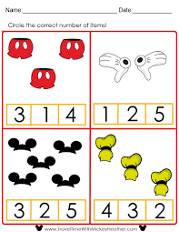 Counting is simply reciting the numbers aloud and can be done through songs and play. Disney Counting Worksheet Math Activities Preschool Preschool Counting Disney Classroom