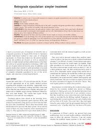 For many men, the primary trouble with retrograde ejaculation is that it results in infertility. Https Www Fertstert Org Article S0015 0282 06 04450 5 Pdf