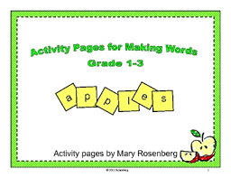 Activity Pages For Making Words Grades 1 3 Making Words Fun Education Words