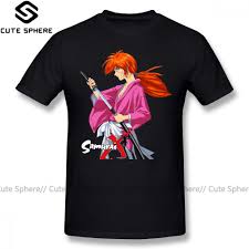 Kaus Rurouni Kenshin Kaus Himura Kenshin Battousai Samurai X Kaus Katun Pria 6xl Kaus Grafis Pantai Mengagumkan T Shirt Aliexpress