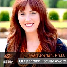 All week, we will be celebrating some of our outstanding students and  faculty who have won awards in the Department. Follow the hashtag  #OSUPsychAwards2020. Today we honor Dr. Evan Jordan, the winner