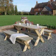 But there are other, bolder colors such as orange, yellow, and blue. Grange Classic Garden Table And Bench Set