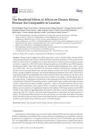 Pdf The Beneficial Effects Of Allicin In Chronic Kidney Disease Are Comparable To Losartan