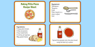 How do you make your pizza pittas? Making Pitta Pizza Recipe Eyfs Recipe Cards